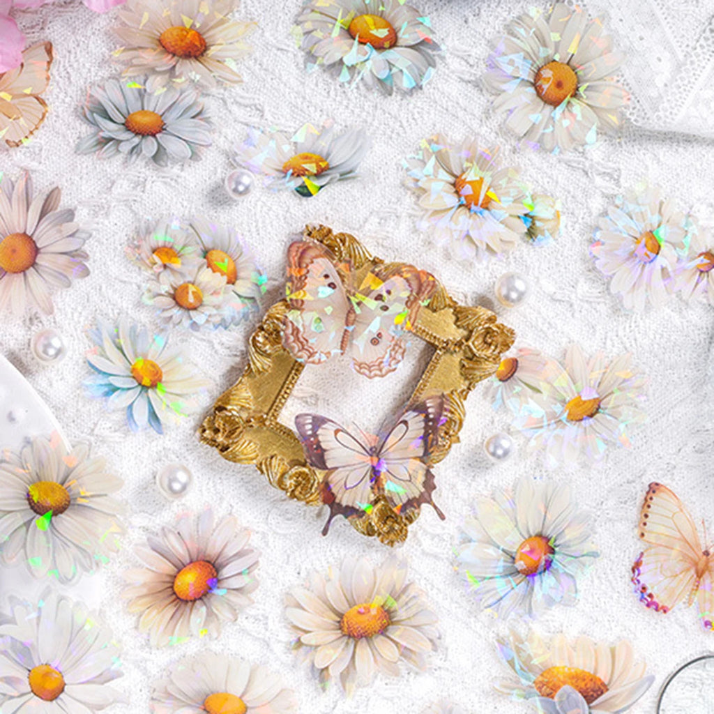 60 Pieces Plant Flower Pattern PET Stickers