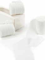 3 rolls of 5-meter white chiffon ribbons
