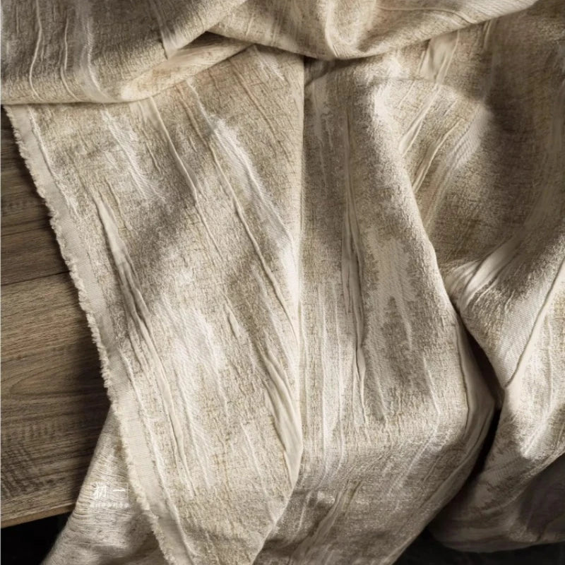 Double Layered Natural Cotton Jacquard Fabric