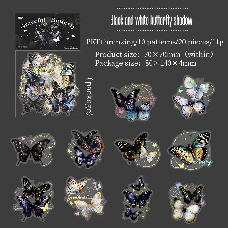 20Pcs Decorative Butterflies Scrapbook Paper