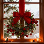 Winter Greenery Wreath with Red Berries
