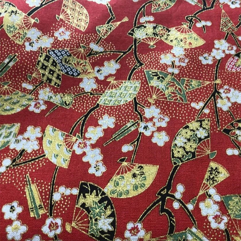 Japanese Style Kimono Bronzed Cotton Fabric