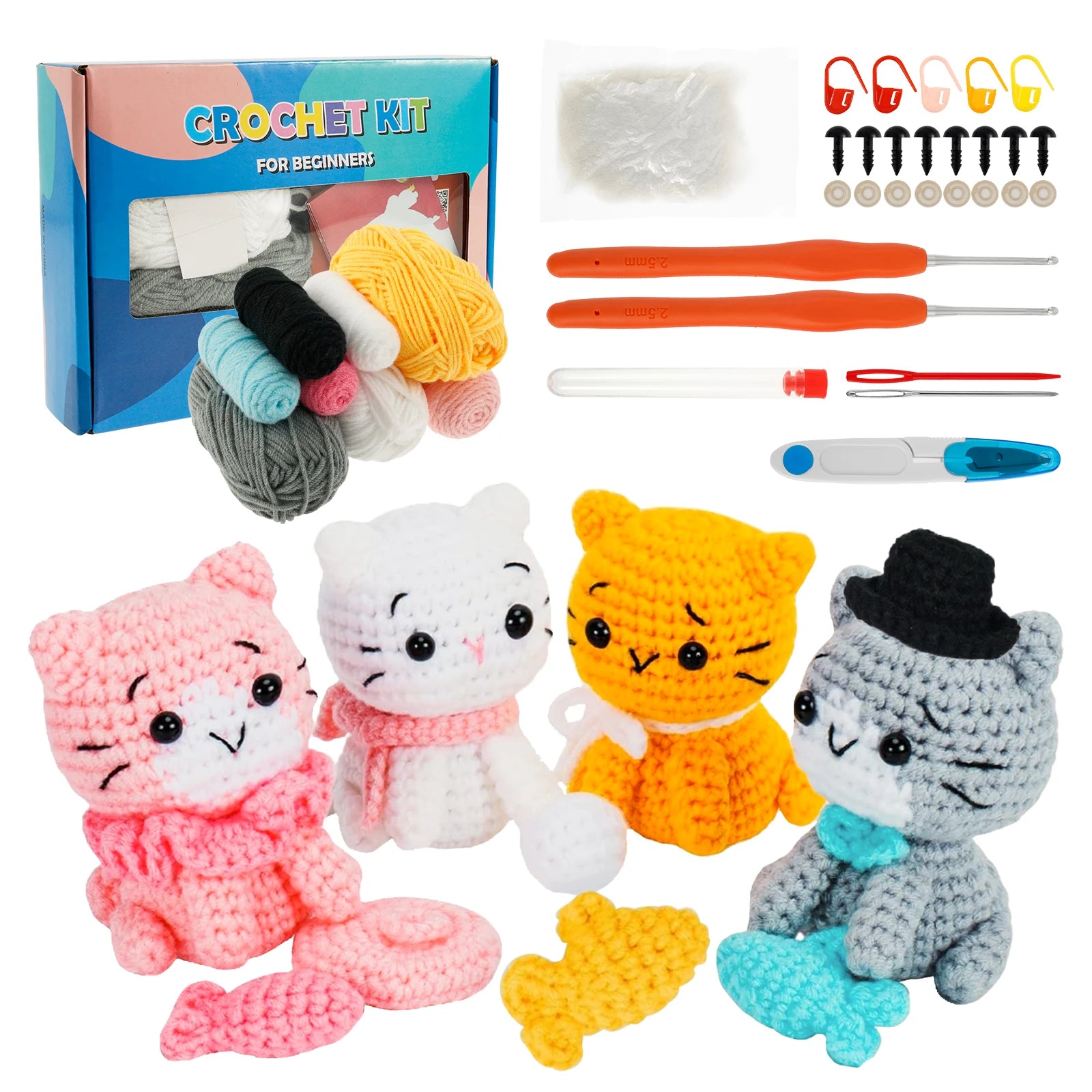 4Pcs Crochet Kit for Beginners