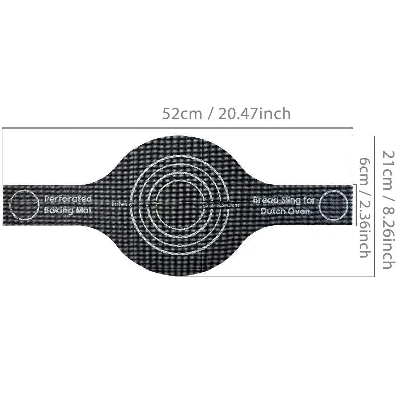 Perforated, Reusable Silicone Bread Sling for Sourdough Baking in Dutch Oven