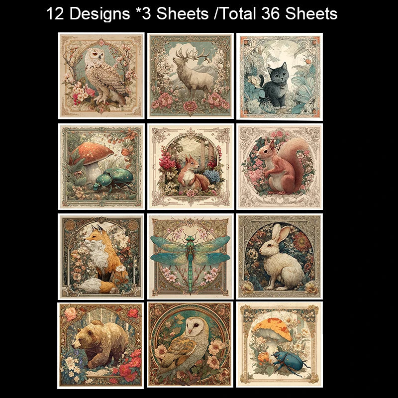 36 Sheets 6"x6" Decorative Scrapbook Paper