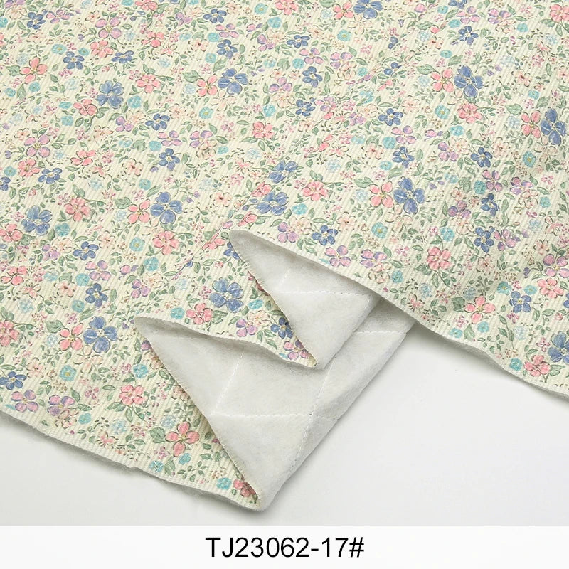 0.5m/1m/2m Vintage Floral Quilted Fabric