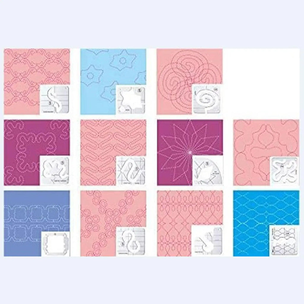 11Pcs Free Motion Quilting Templates Set