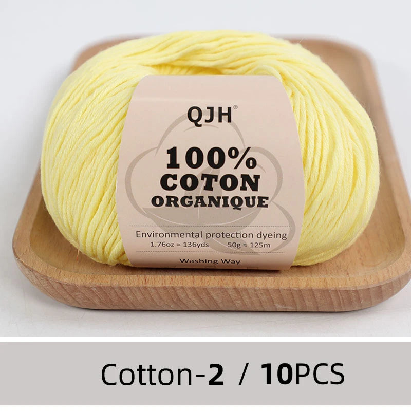 10PCS 100% Organic Cotton Yarn
