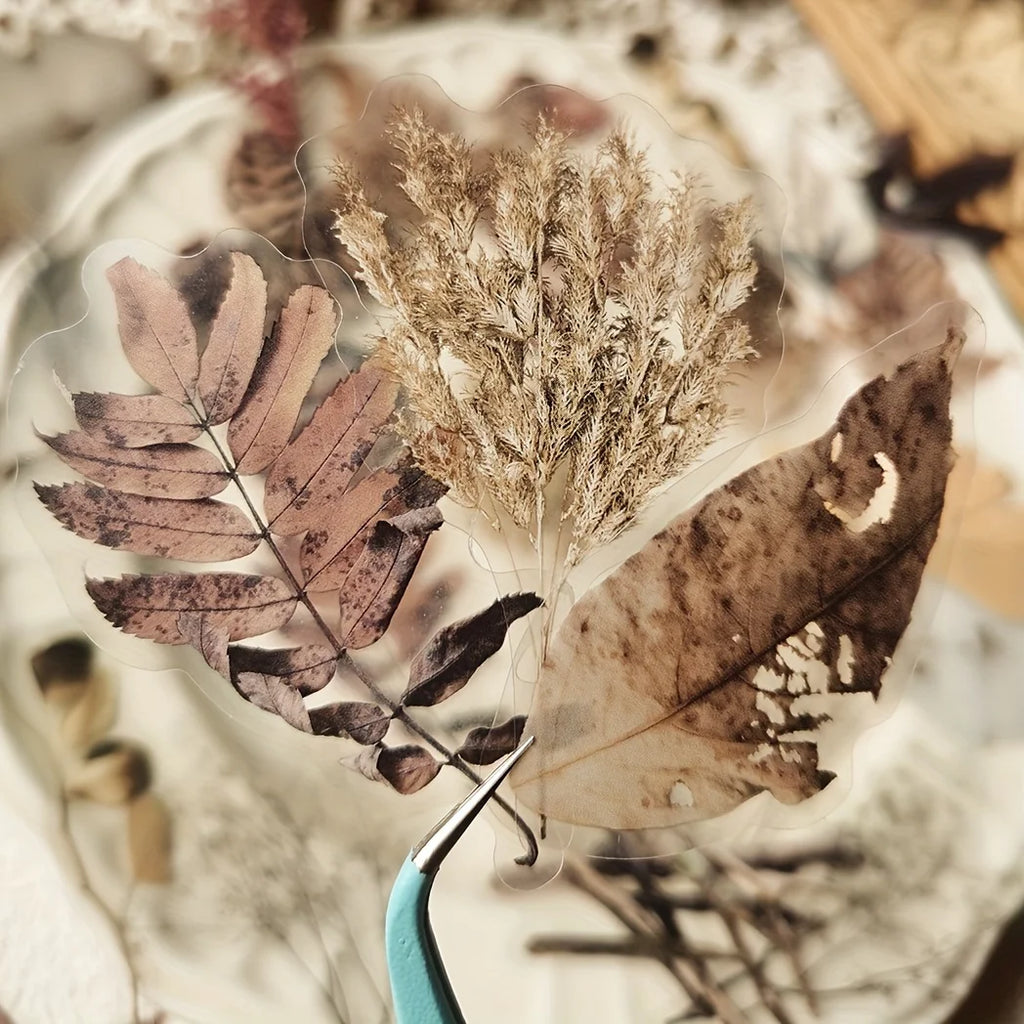 40 pcs Rose Plant PET Stickers Flowers And Leaf Scrapbook