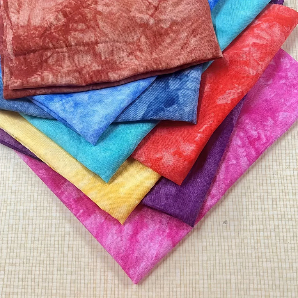 8-pcs tie dye gradient quilted fabric