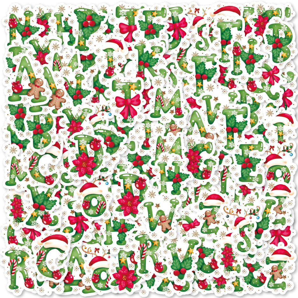 46pcs Christmas Letter Graffiti Stickers
