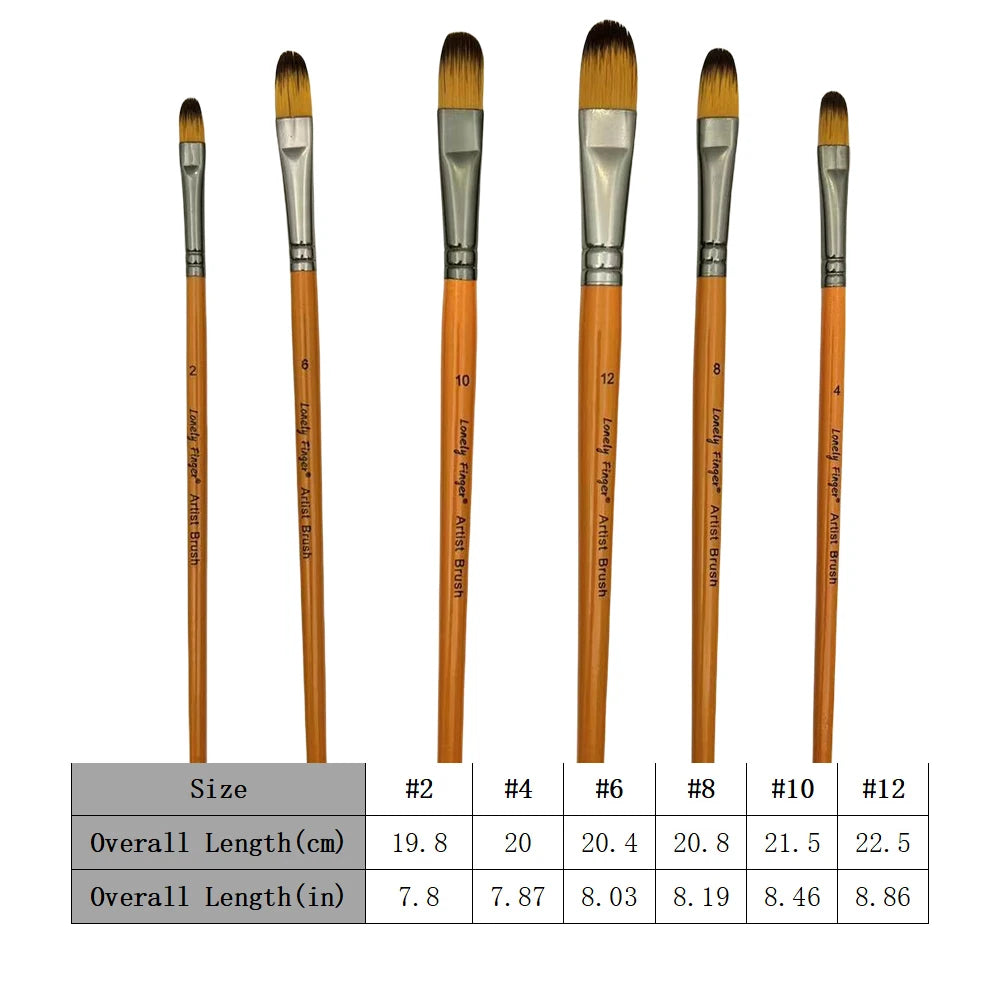 6pcs Artist Paint Brush Set Professional Anti-Shedding