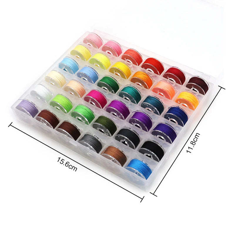 1 set 36 colors sewing thread pre-filled bobbins