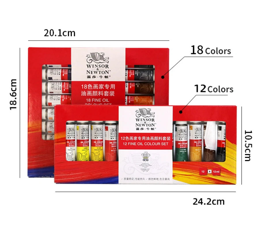 Professional 12/18/24 Colors 12 ML Tube Oil Paints