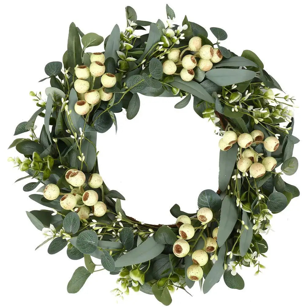 20 Inch Artificial Green Eucalyptus Leaf Wreath