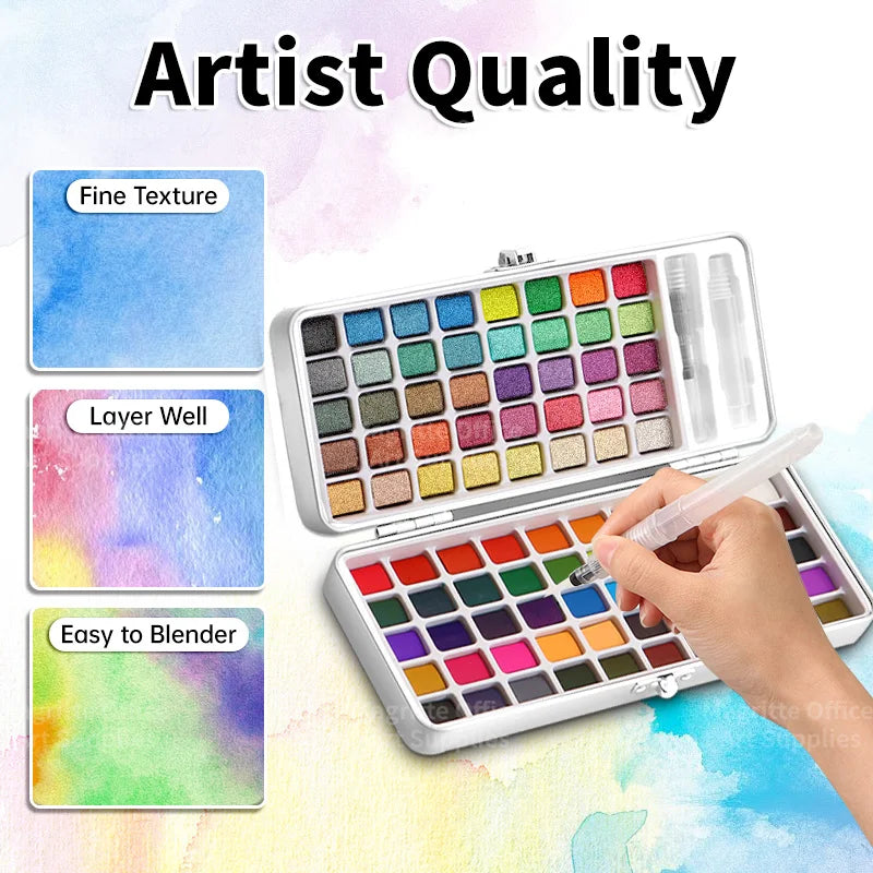 Watercolor Paint Set with 90 Bright Colors