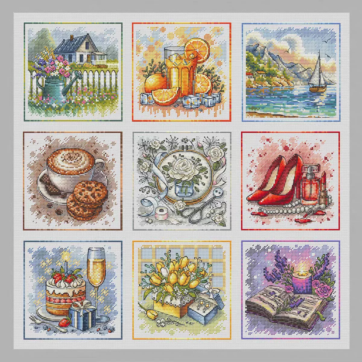 Assorted Counted Cross Stitch Kits Embroidery Needlework Sets
