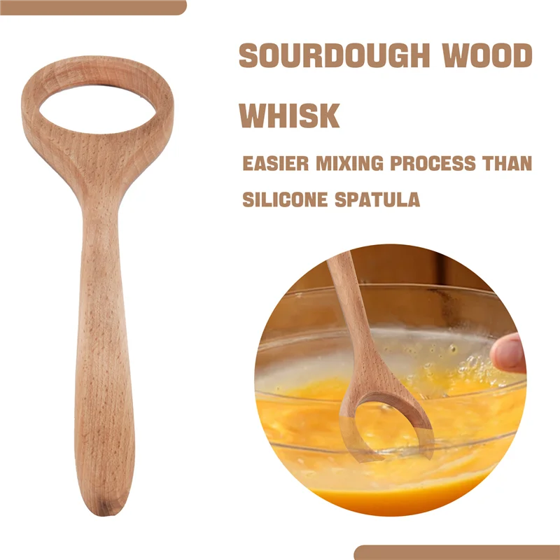 12 Inch Wooden Danish Dough Whisk