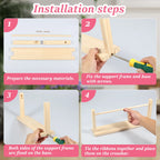 Single Layer Ribbon Storage Rack Wood