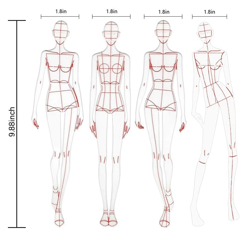 Fashion Illustration Rulers Sketching Templates