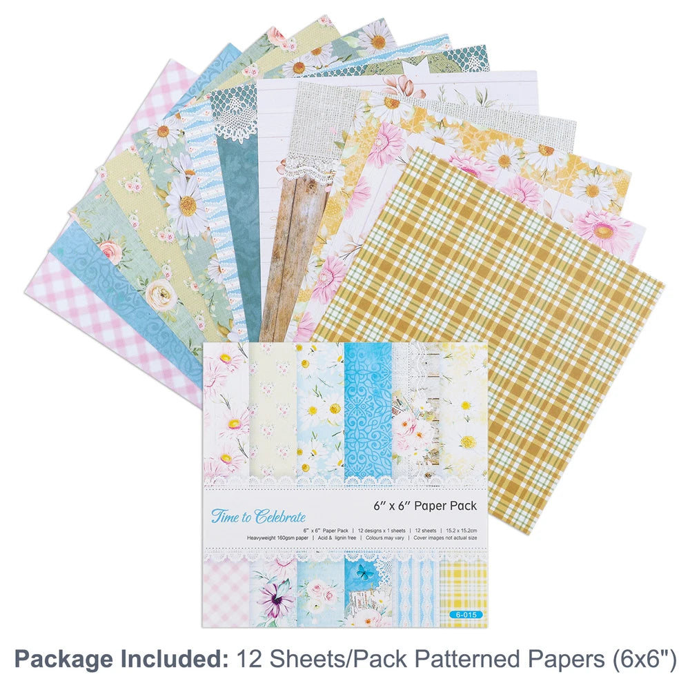 12 Sheets Vintage Background Printed Scrapbooking Paper Pads