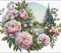 Peony Garden flower Sewing kit 16CT 14CT Unprinted Cross Stitch Kits