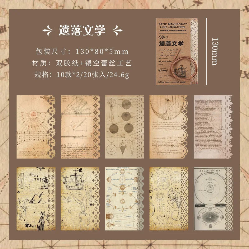 20 Sheets Vintage Manuscript Paper