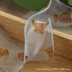 Bear Silk Satin Ribbons Wavy Edge Ribbon