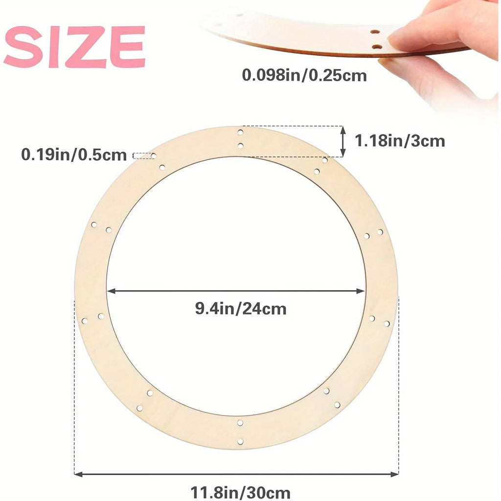 6/12pcs 30cm round Wooden Wreath Frames