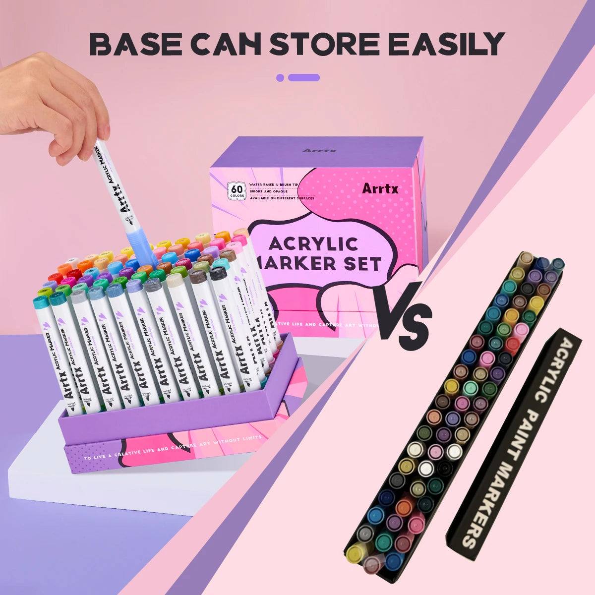 Arrtx 60 Colors Paint Markers Paint Pens