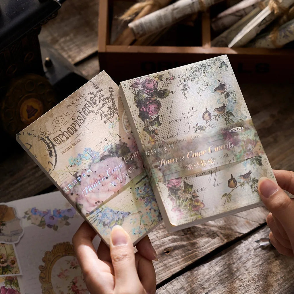 100pcs/pack Vintage Scrapbook Paper