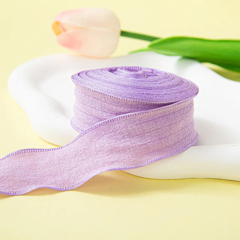 10Yards/Roll Pleated Chiffon Ribbon Wavy Edged