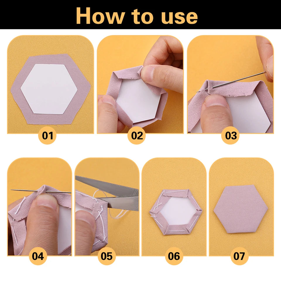 100/200/300 Count Paper Piecing Shapes Hexagon Paper Piecing Templates