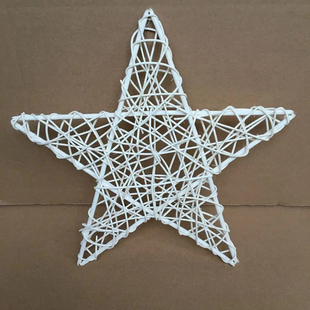 Vine Woven Wreaths White Rattan Woven Star