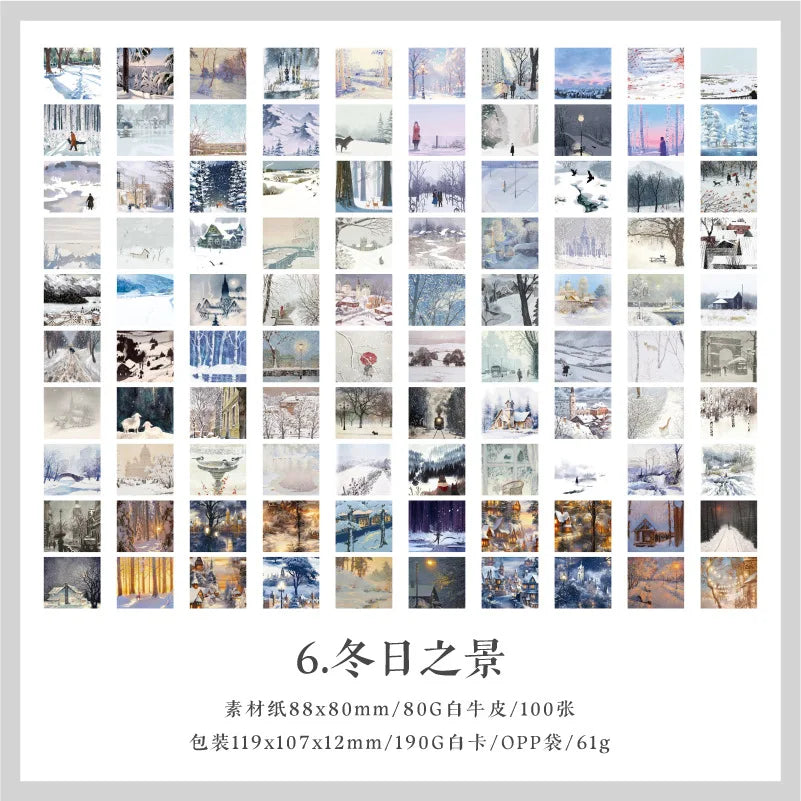 100 sheets/book, materials for seasonal scenery patterns