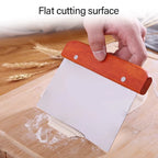 Stainless Steel Dough Cutter Scraper with Wooden Handle