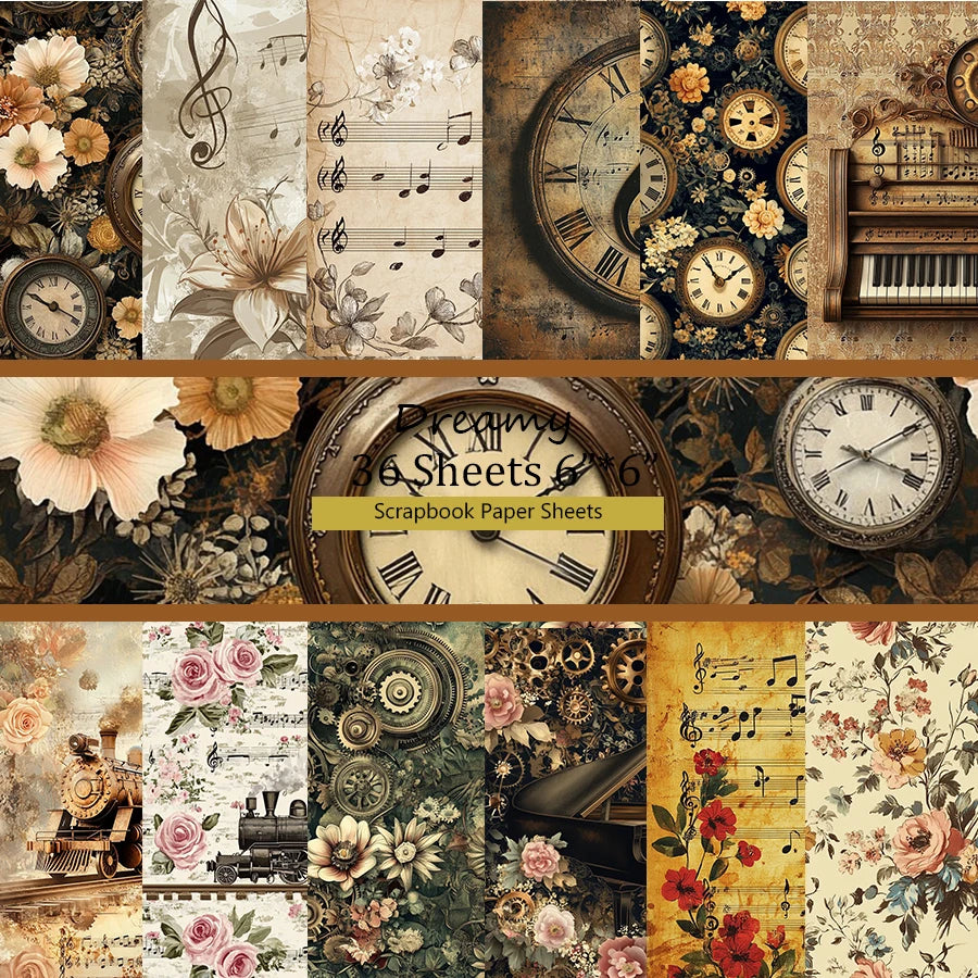 36 Sheets 6"x6" Decorative Scrapbook Paper