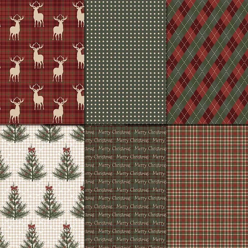 24pcs Vintage Merry Christmas Scrapbook Paper