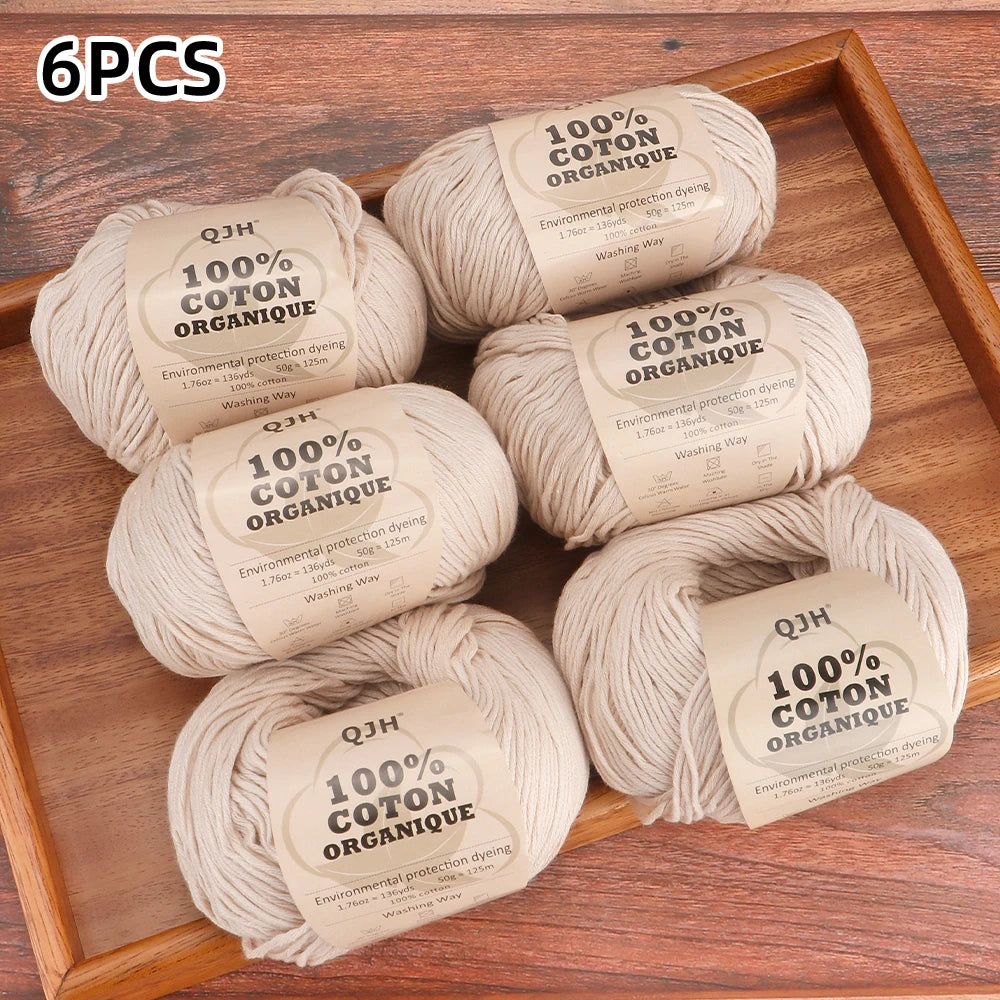 6pcs Cotton Soft Breathable Yarn