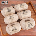 6pcs Cotton Soft Breathable Yarn