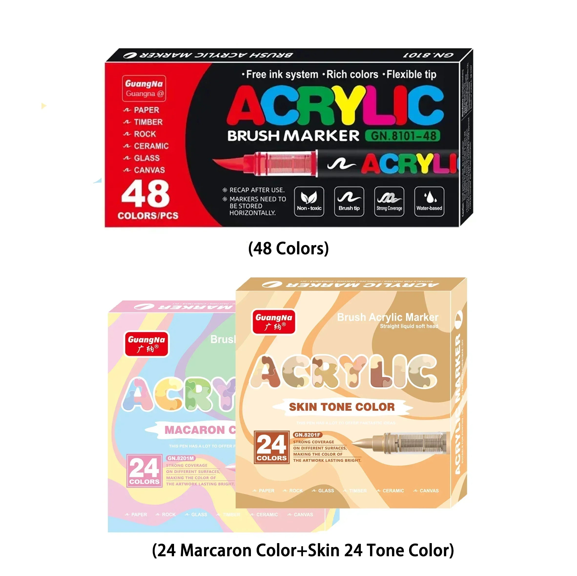 360/12 Colors Acrylic Paint Pens Markers Brush Tip