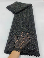 African Carbon Fiber Lace Fabric