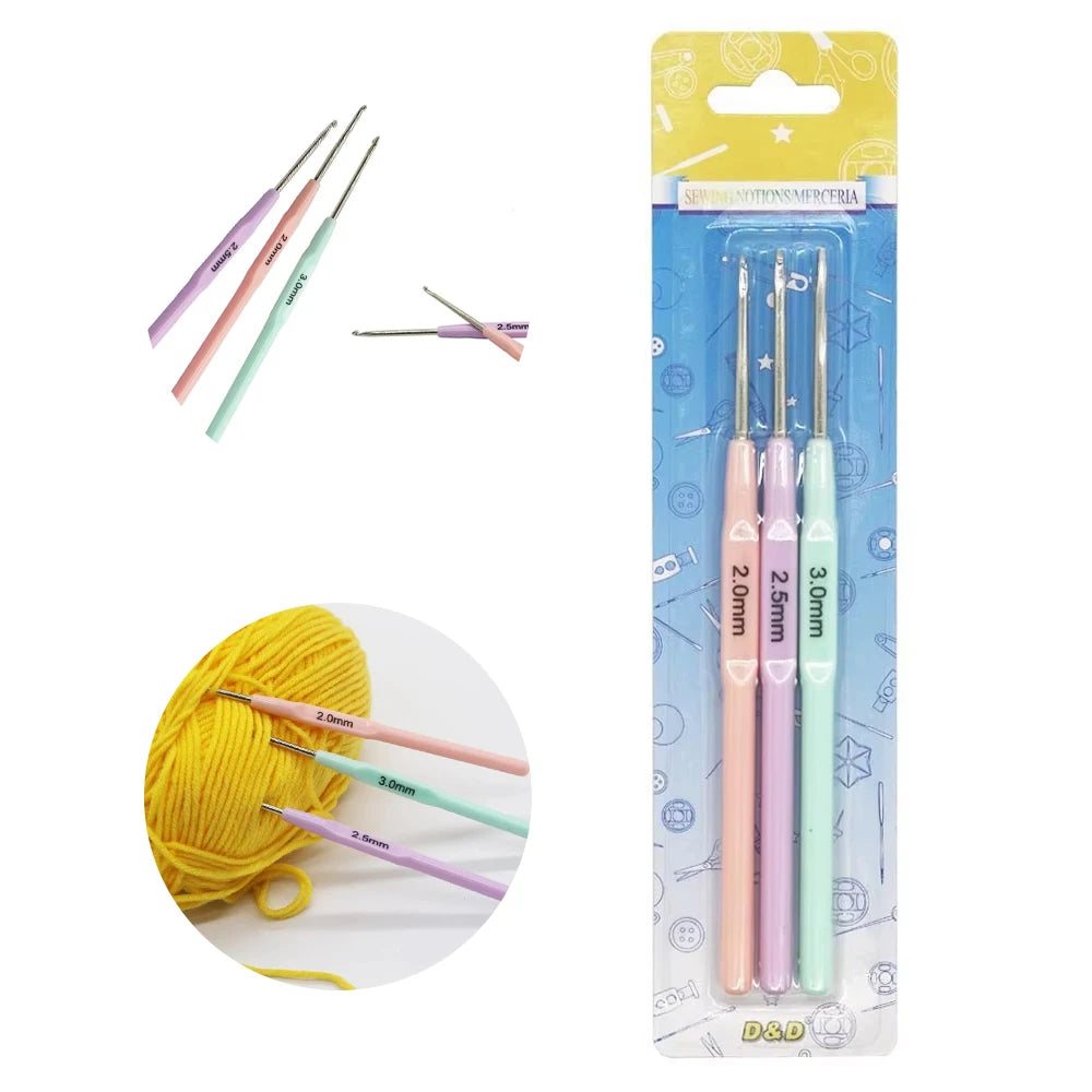 3pcs/set Plastic Crochet Hooks Set