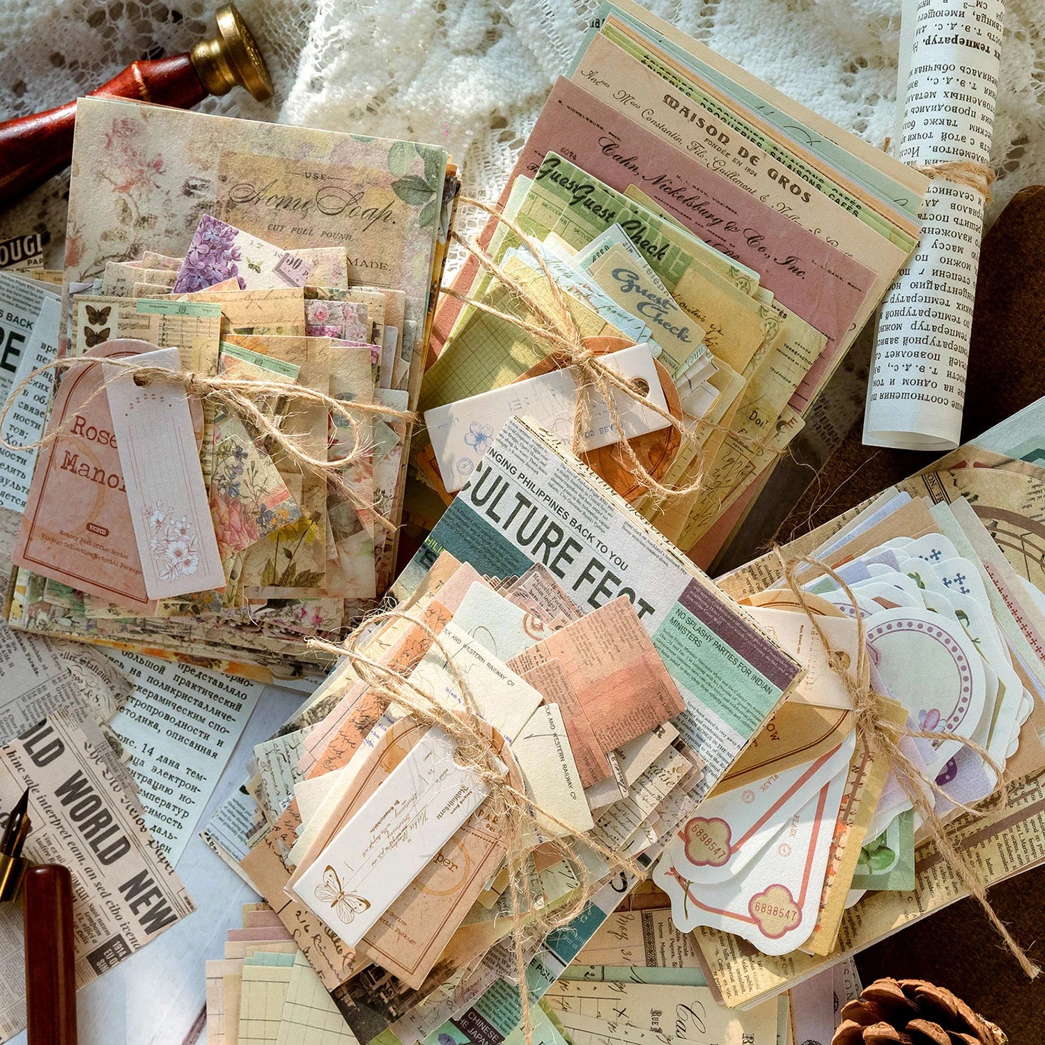 100pcs/pack Decor Scrapbook Vintage Materials