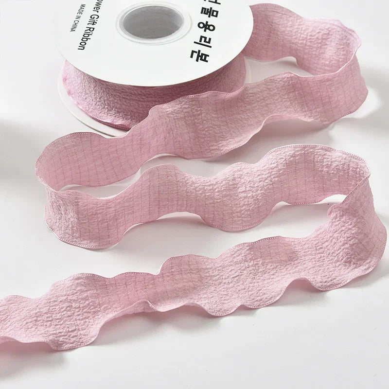 4CM 9 Meters/Roll Wrinkled Lace Edge Ribbons