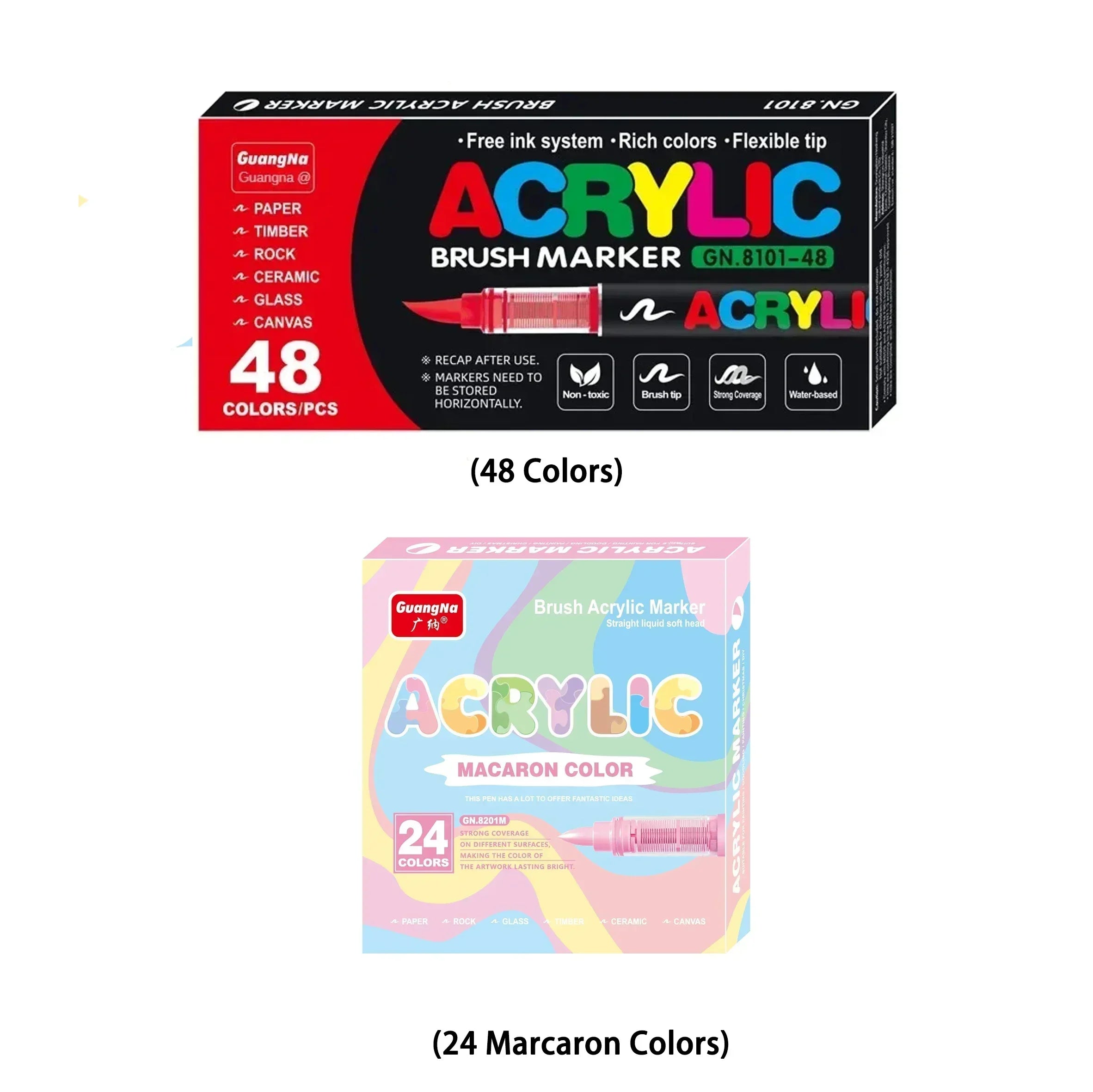 360/12 Colors Acrylic Paint Pens Markers Brush Tip