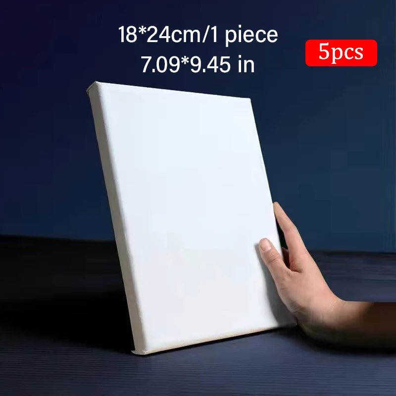 5pcs White Blank Square Artist Canvas