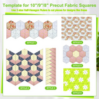 6Pcs Half Hexagon Quilting Template