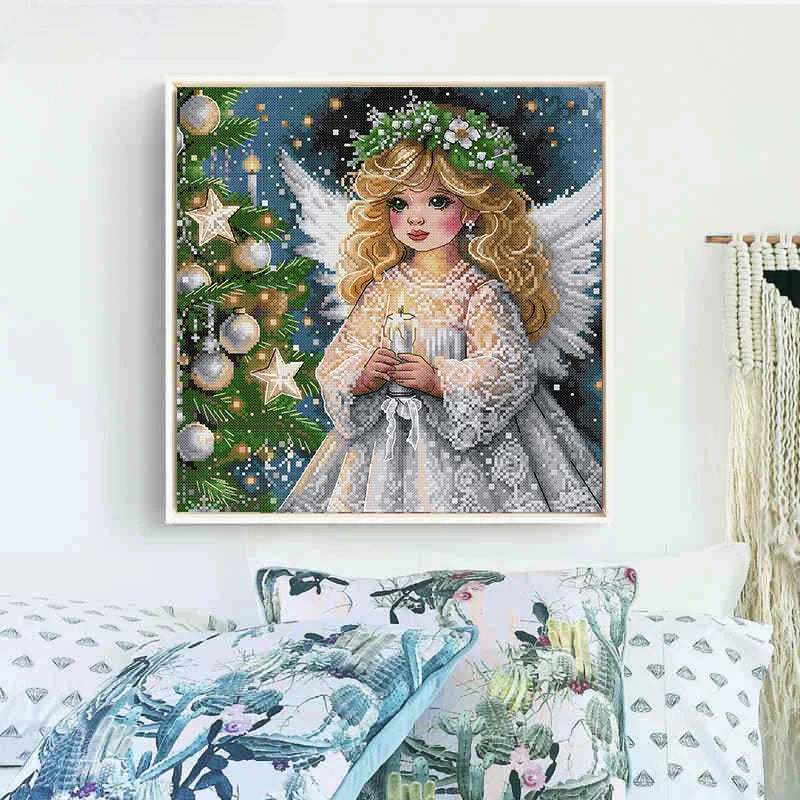 Christmas Angel Joy Sunday Counted Cross Stitch Complete Kit