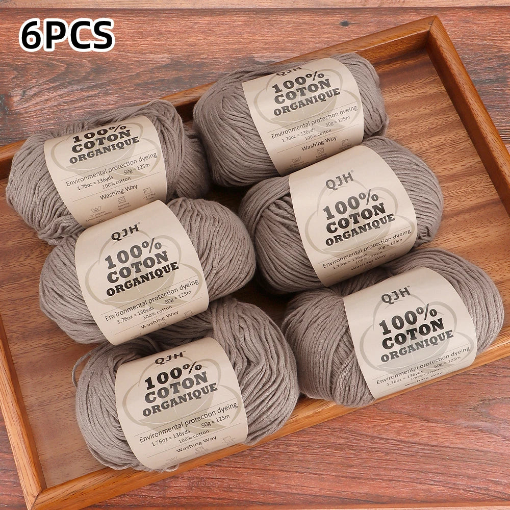 6pcs Cotton Soft Breathable Yarn